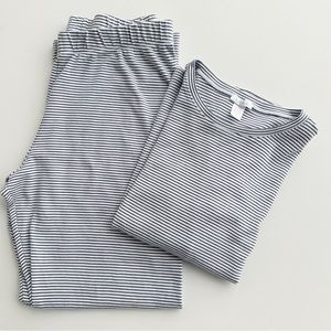 Lake Pajamas Pima Long-Long Weekend Set in Classic Navy
